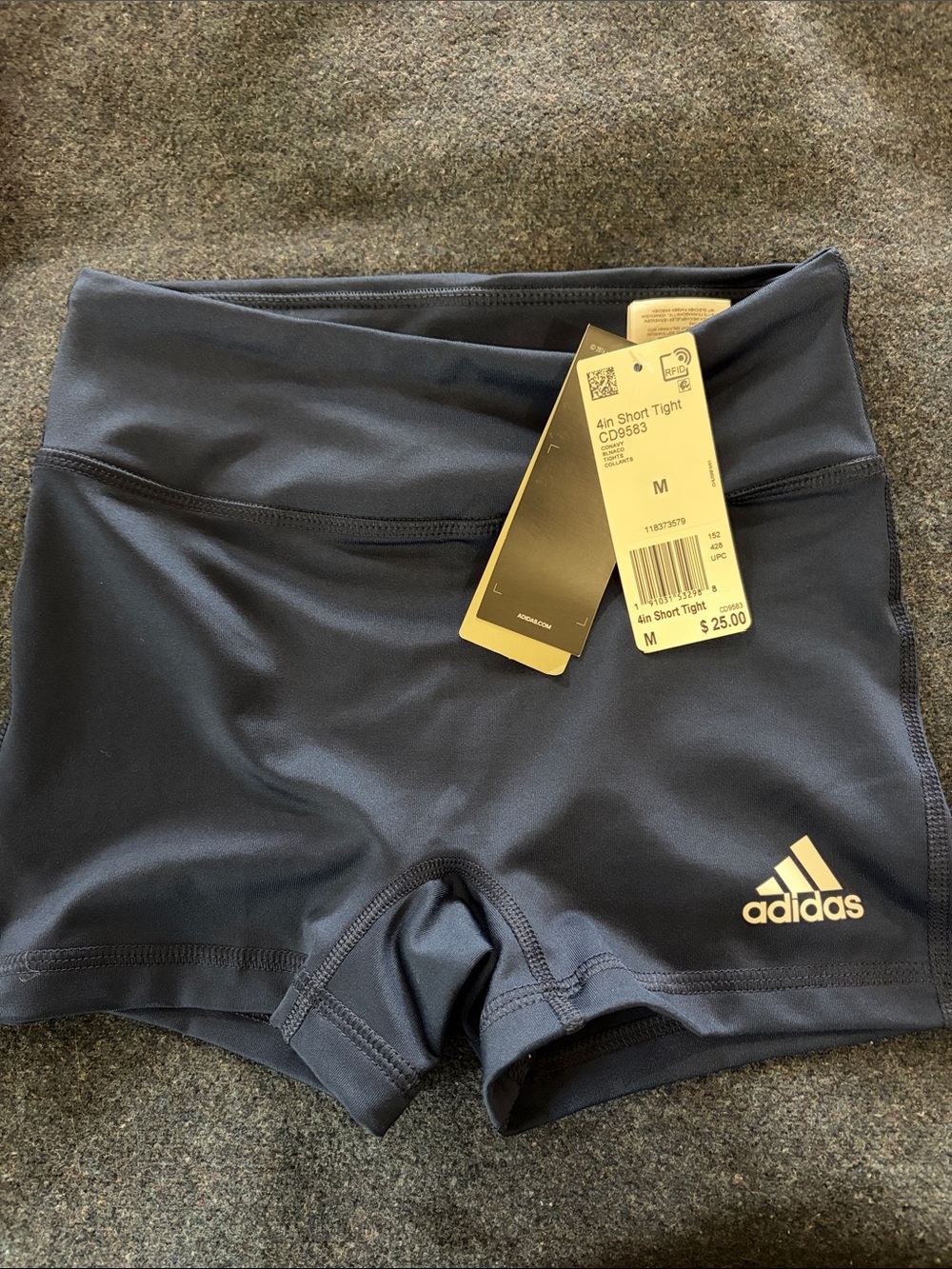 adidas Navy Women's 4in Bike Shorts NWT Size M volleyball shorts